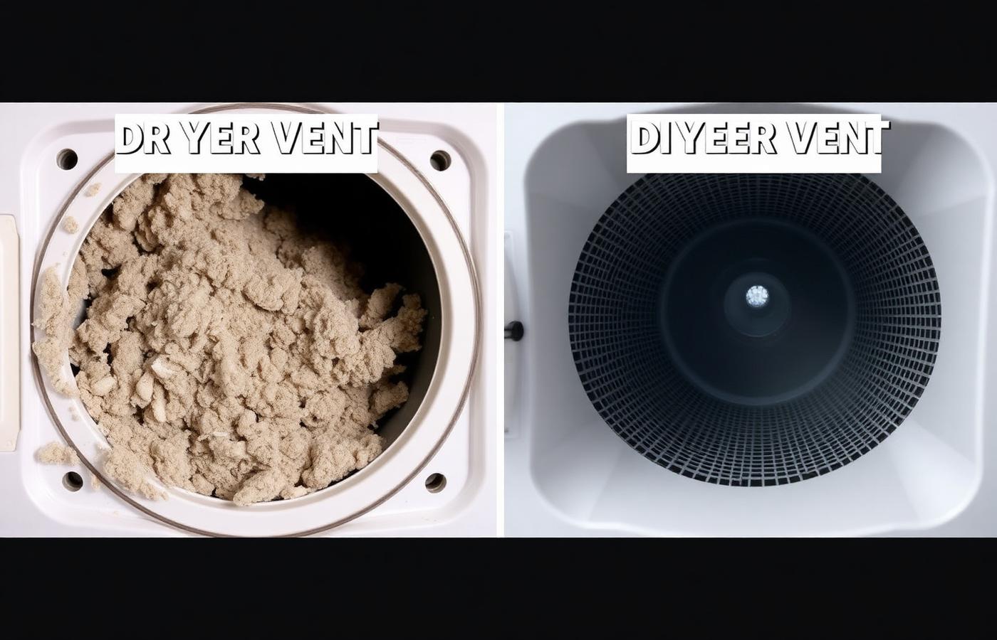 Comparison of clogged vs clean dryer vent