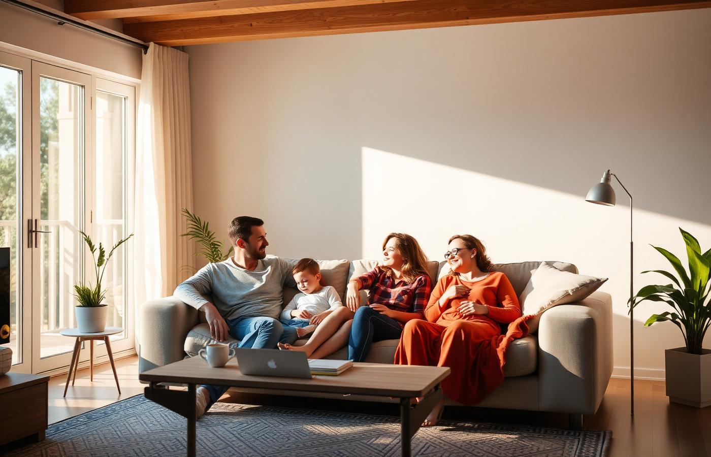 Family enjoying clean indoor air at home in Palm Desert
